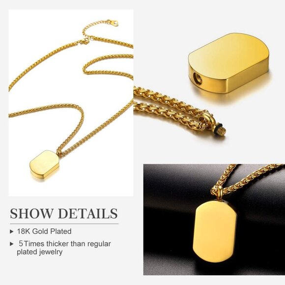 Urn Necklaces for Ashes for Women Men Cremation Pendant Necklace for Ashes Dog/C - Picture 6 of 7